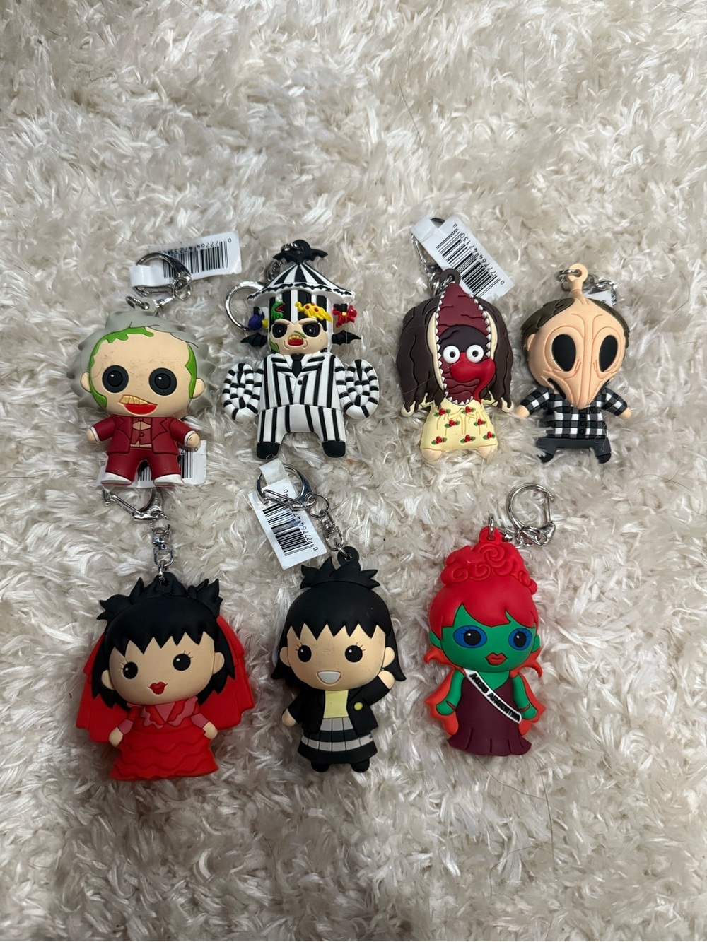 Funko Beetlejuice Keychain Set - Red, Black, Green, Cream, Yellow, Brown